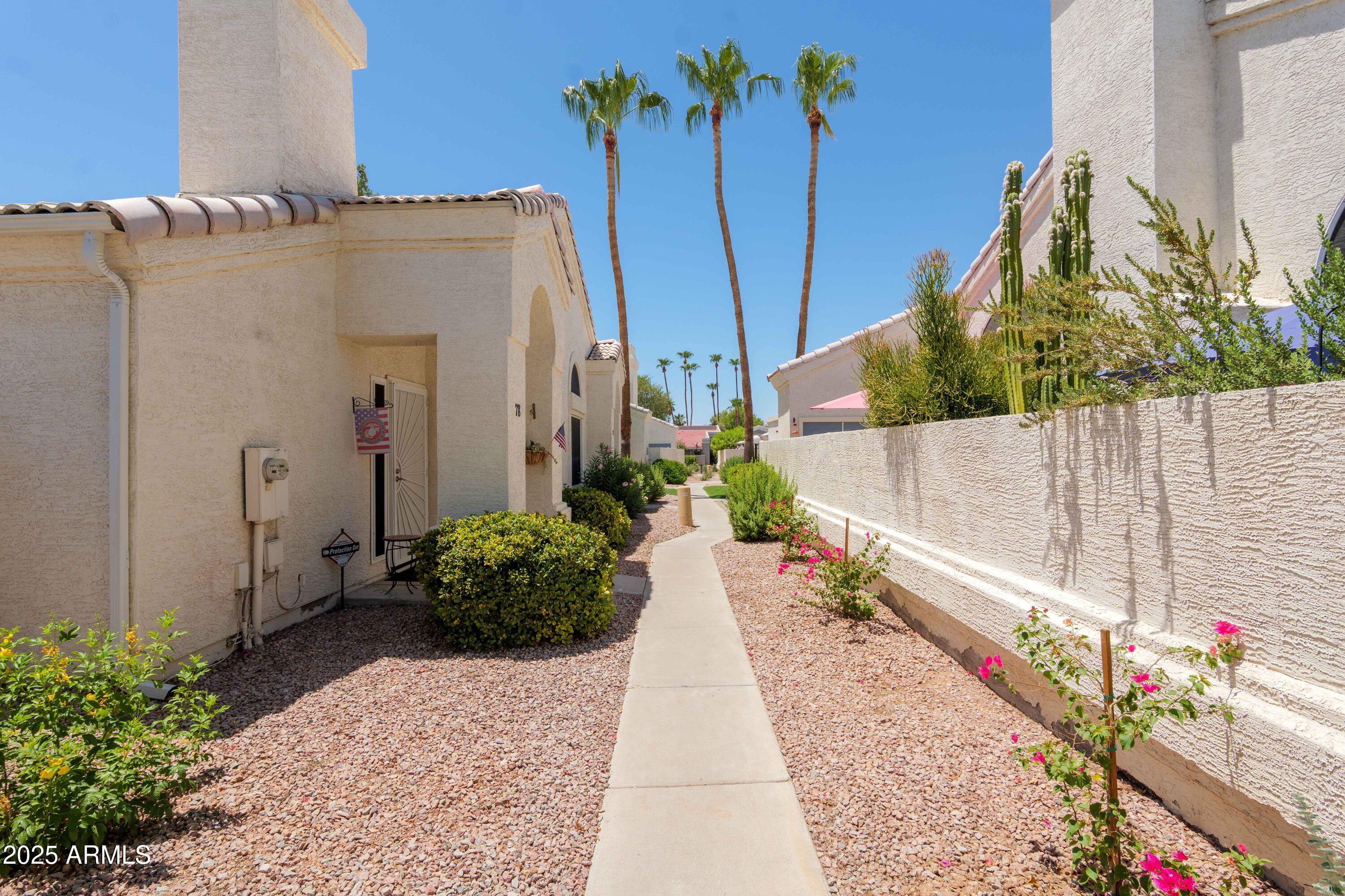 2100 West Lemon Tree Place, Unit 78 Chandler, AZ 85224 - Photo 24 of 32 a view of a potted flower in front of a house