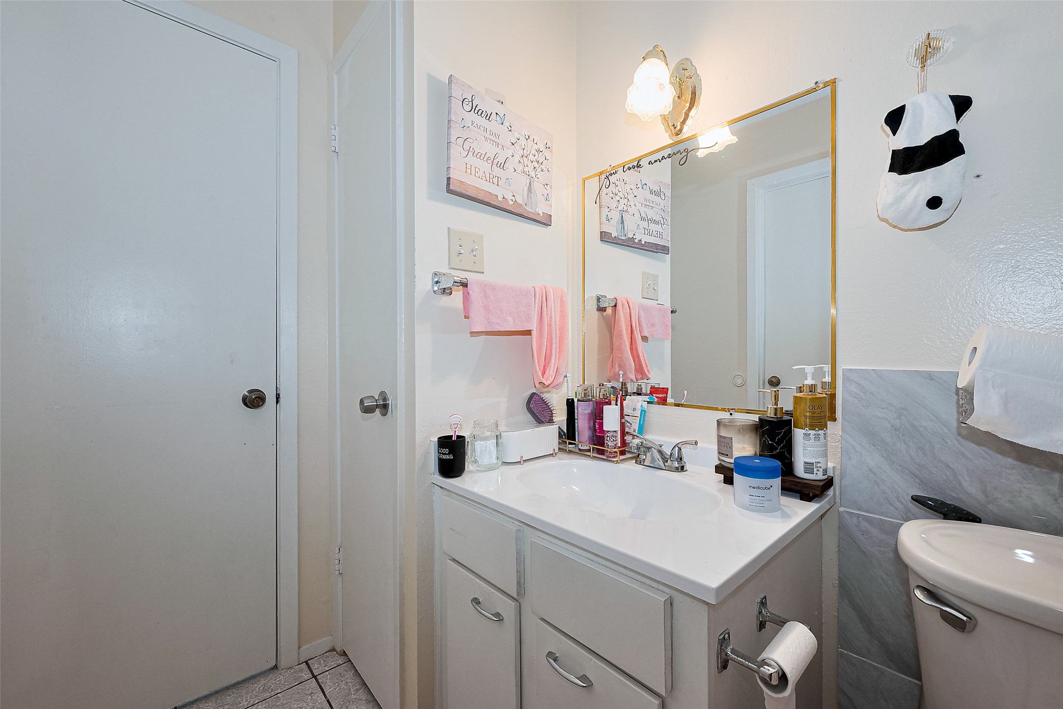 12223 Sharpview Drive Houston, TX 77072 - Photo 31 of 41 a bathroom with a sink vanity and a mirror