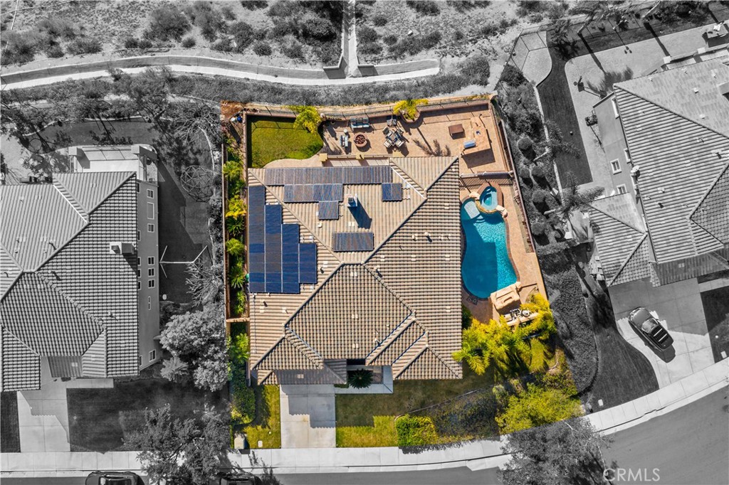 16423 Village Meadow Drive Riverside, CA 92503 - Photo 5 of 61 aerial view of a house with a swimming pool