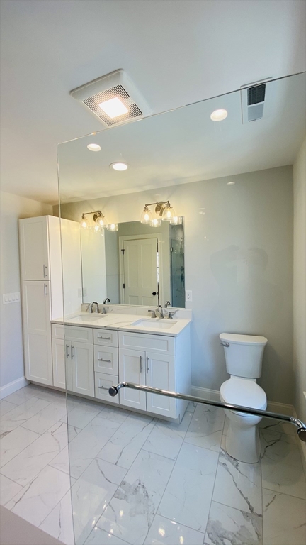 211 West Street, Unit 211 Needham, MA 02494 - Photo 3 of 12 a bathroom with a sink a toilet and mirror