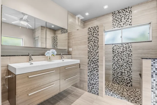 a bathroom with a shower