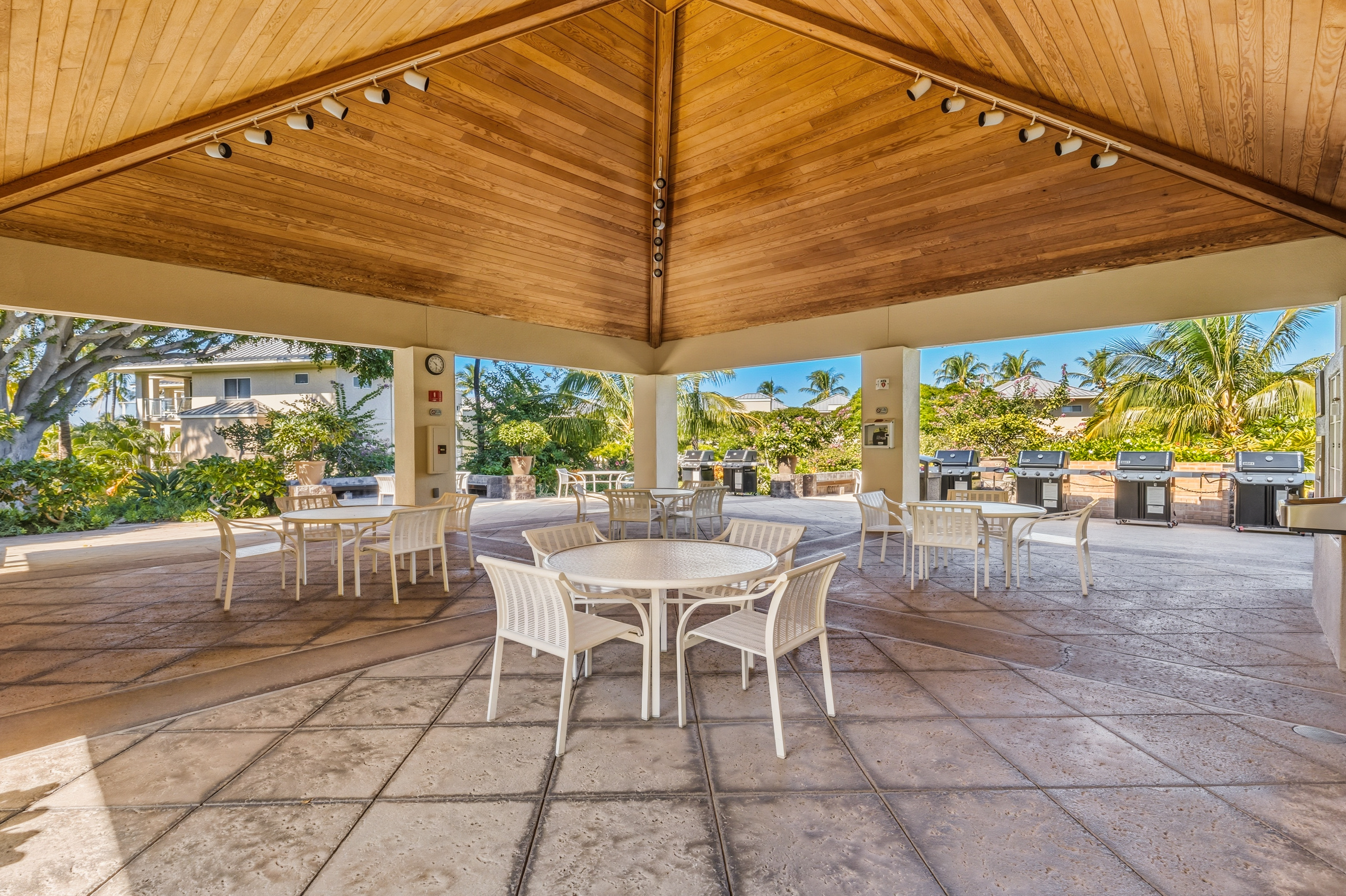 69-1010 Keana Place, Unit B101 Waikoloa, HI 96738 - Photo 23 of 30 a view of a patio with a table chairs and backyard