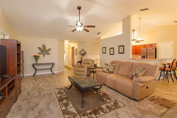 a living room with furniture
