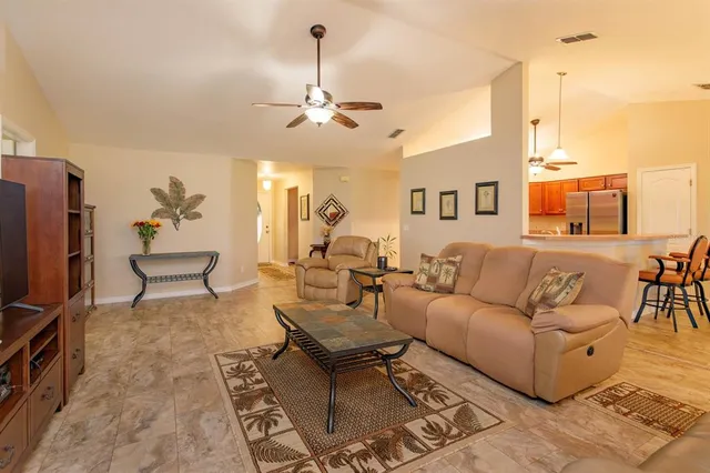 a living room with furniture