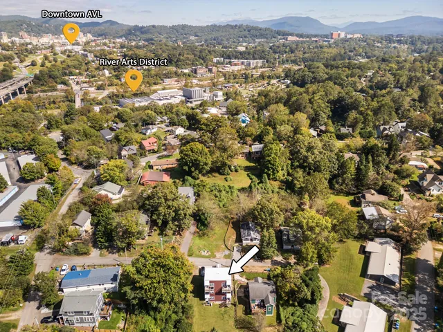 an aerial view of multiple house
