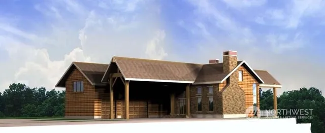 a view of a house with wooden fence