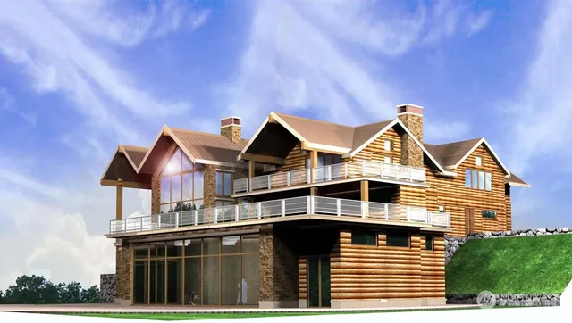 an aerial view of a houses with outdoor space