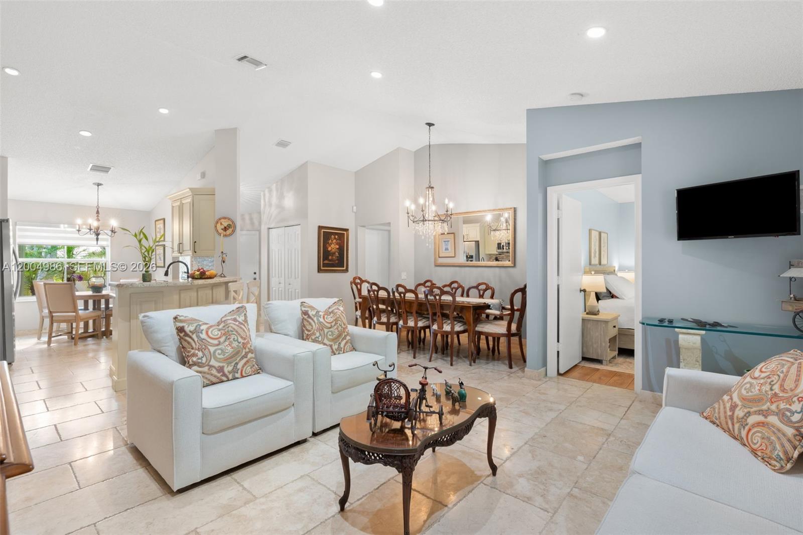 4108 Pine Ridge Lane Weston, FL 33331 - Photo 13 of 37 a living room with furniture and a flat screen tv