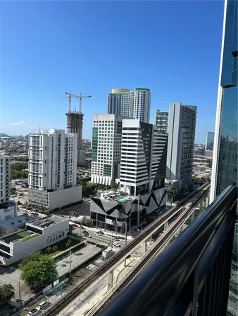 a view of balcony with city view