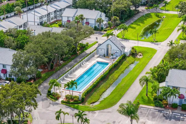 an aerial view of a house
