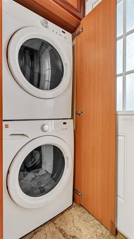 a utility room with a washer and dryer