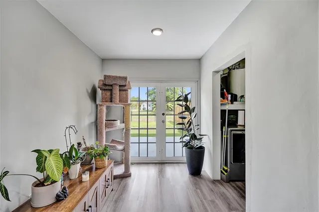 a house view with a garden space