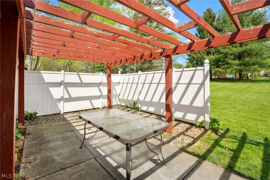 3223 Sandy Lake Road Ravenna, OH 44266 - Photo 29 of 30 View of terrace featuring a pergola