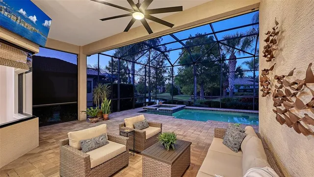 a view of a large building with a big yard