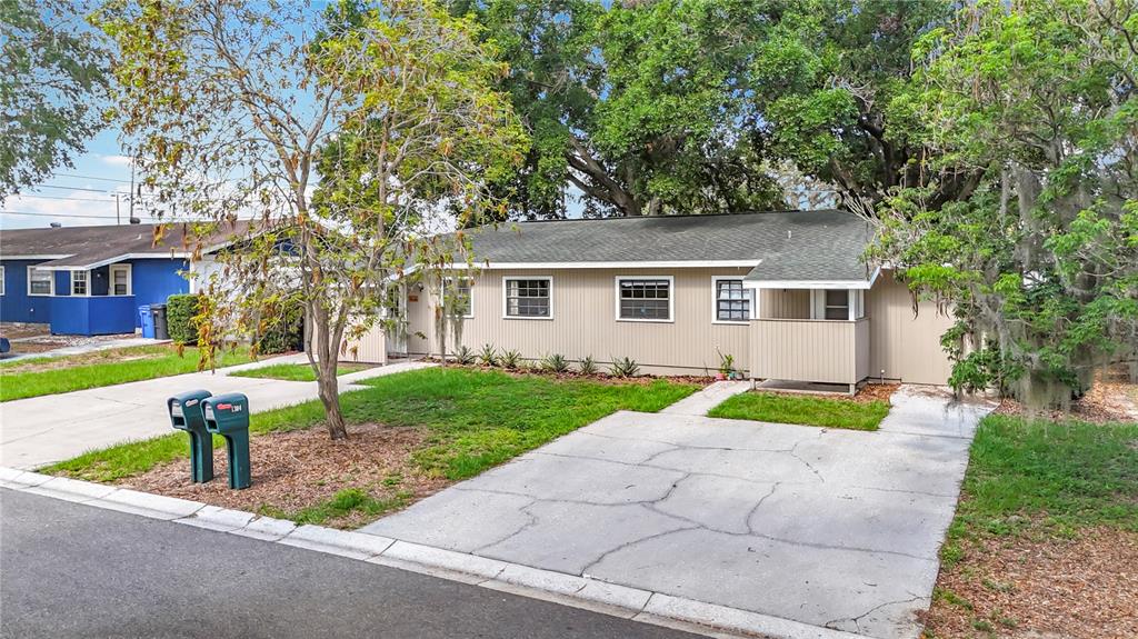 a house that has a tree in front of it