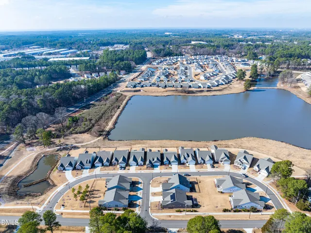 an aerial view of a house
