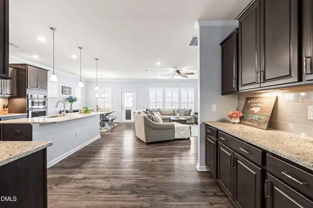 a hallway with wooden floor