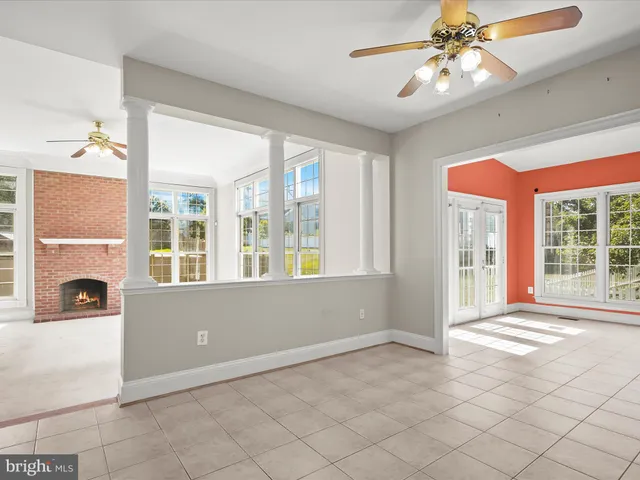 an empty room with windows