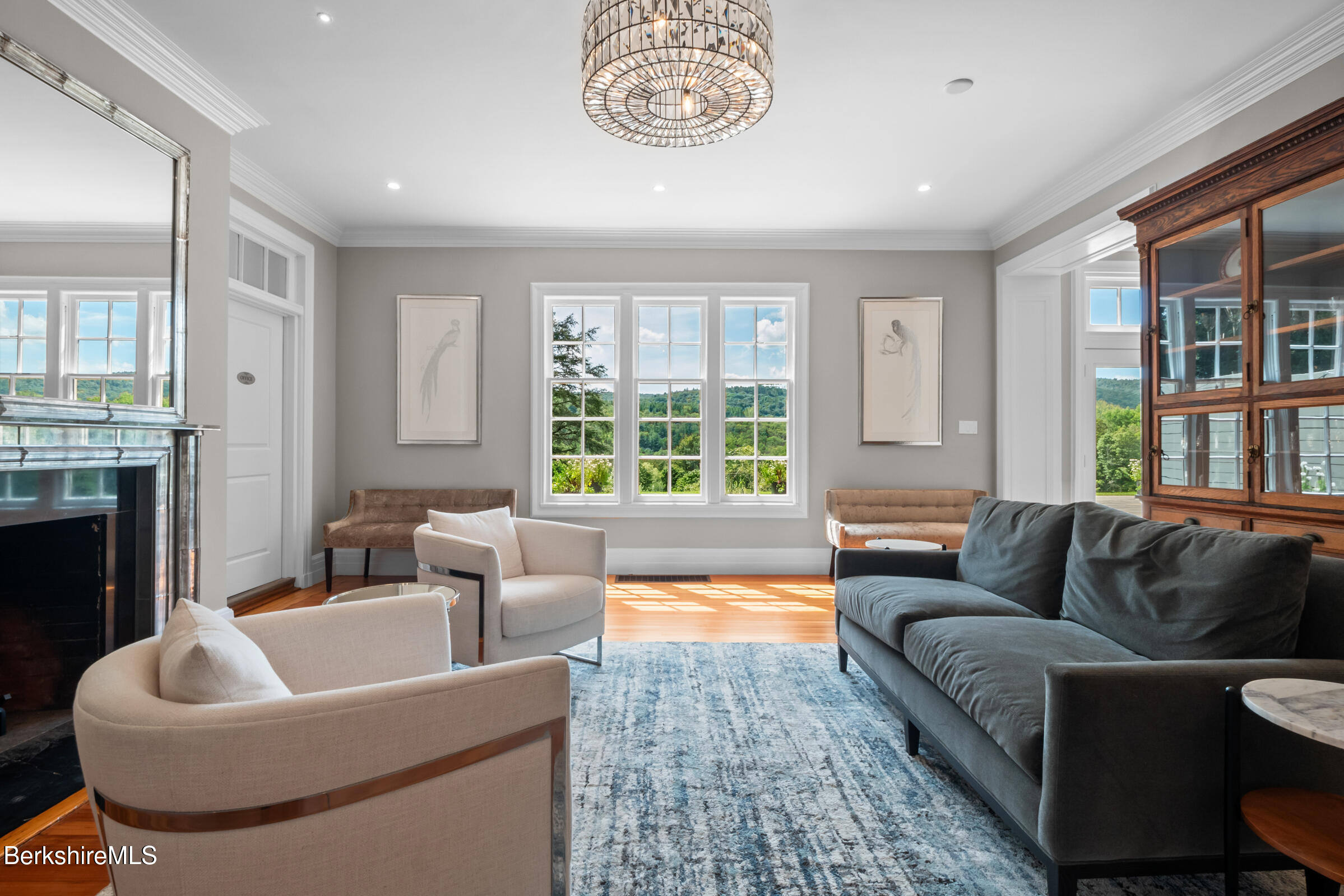 8 Webster Road Tyringham, MA 01264 - Photo 12 of 52 a living room with furniture and a fireplace