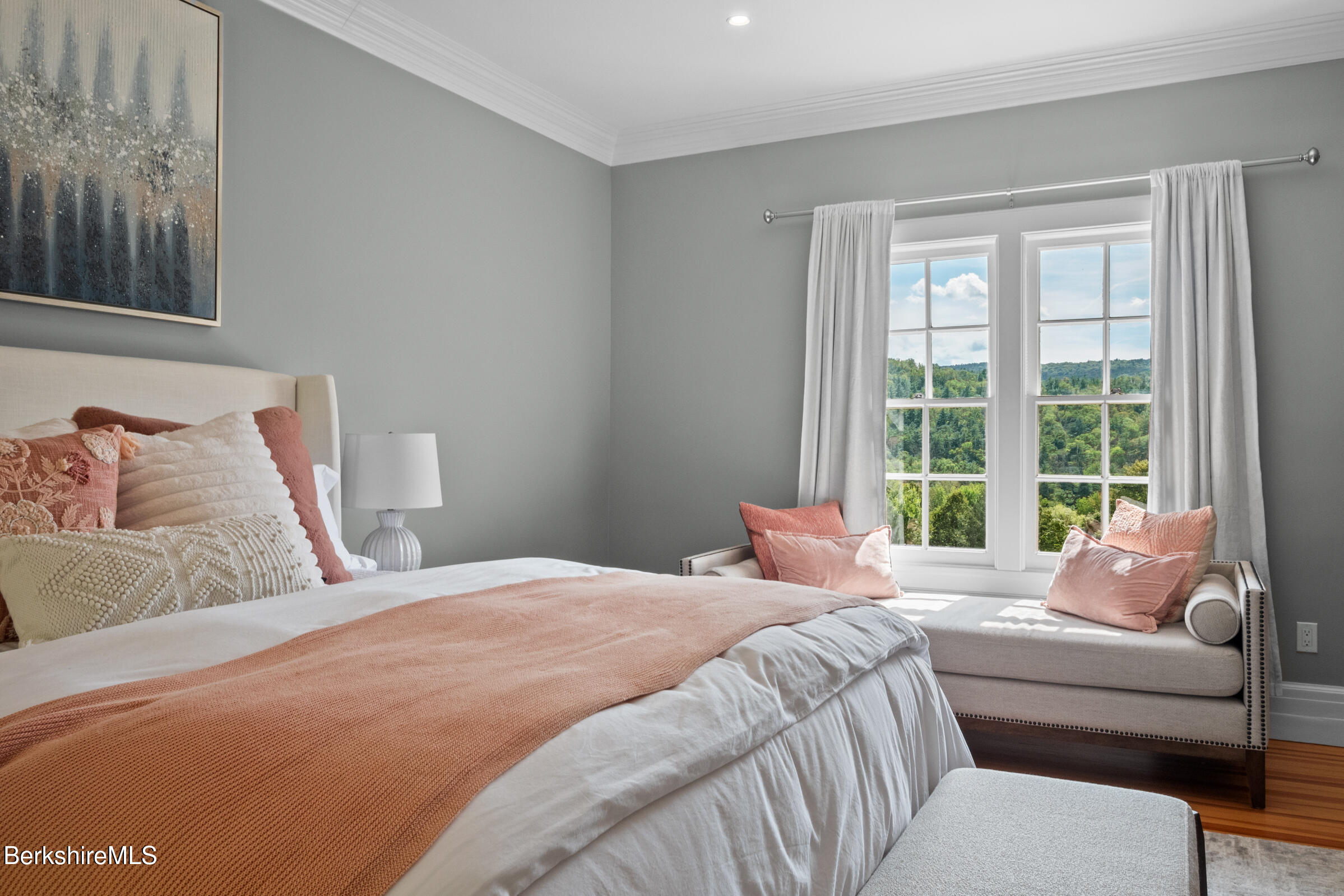 8 Webster Road Tyringham, MA 01264 - Photo 20 of 52 a bedroom with a bed and glass window