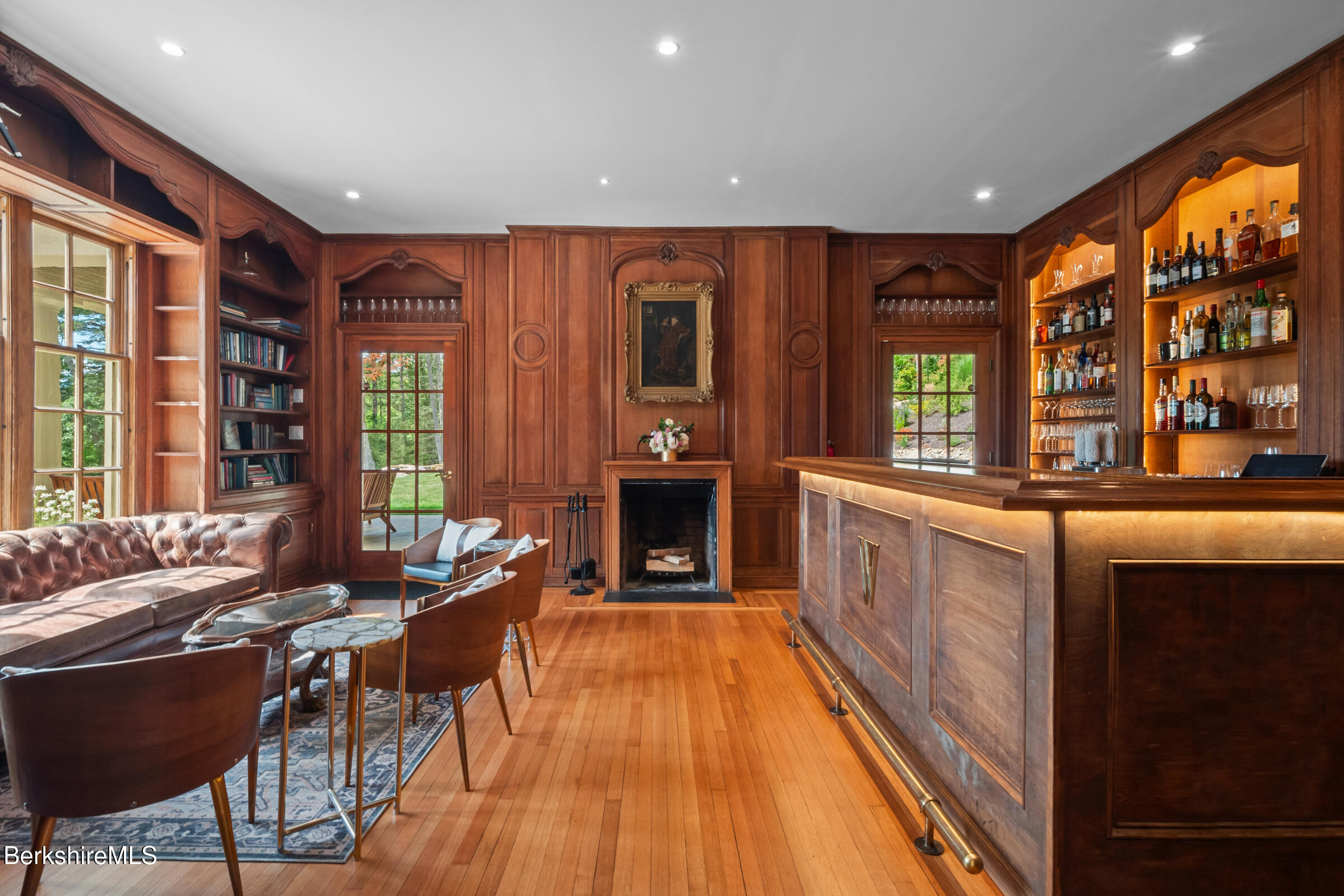 8 Webster Road Tyringham, MA 01264 - Photo 33 of 52 a lobby with furniture and floor to ceiling windows