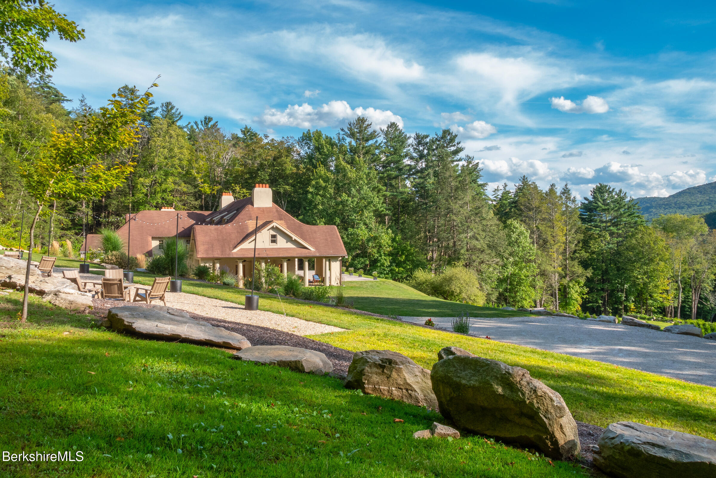 8 Webster Road Tyringham, MA 01264 - Photo 39 of 52 a view of a house with a big yard