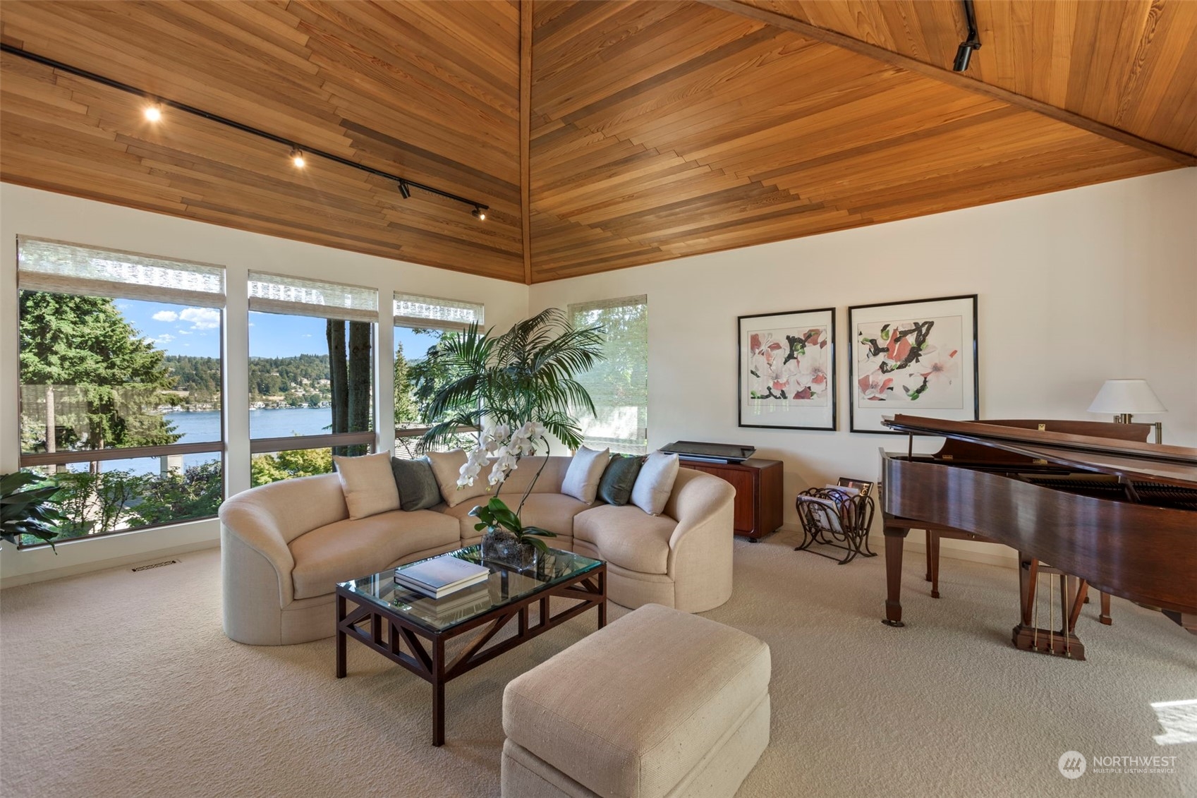 6244 East Mercer Way Mercer Island, WA 98040 - Photo 5 of 40 a living room with furniture and a large window