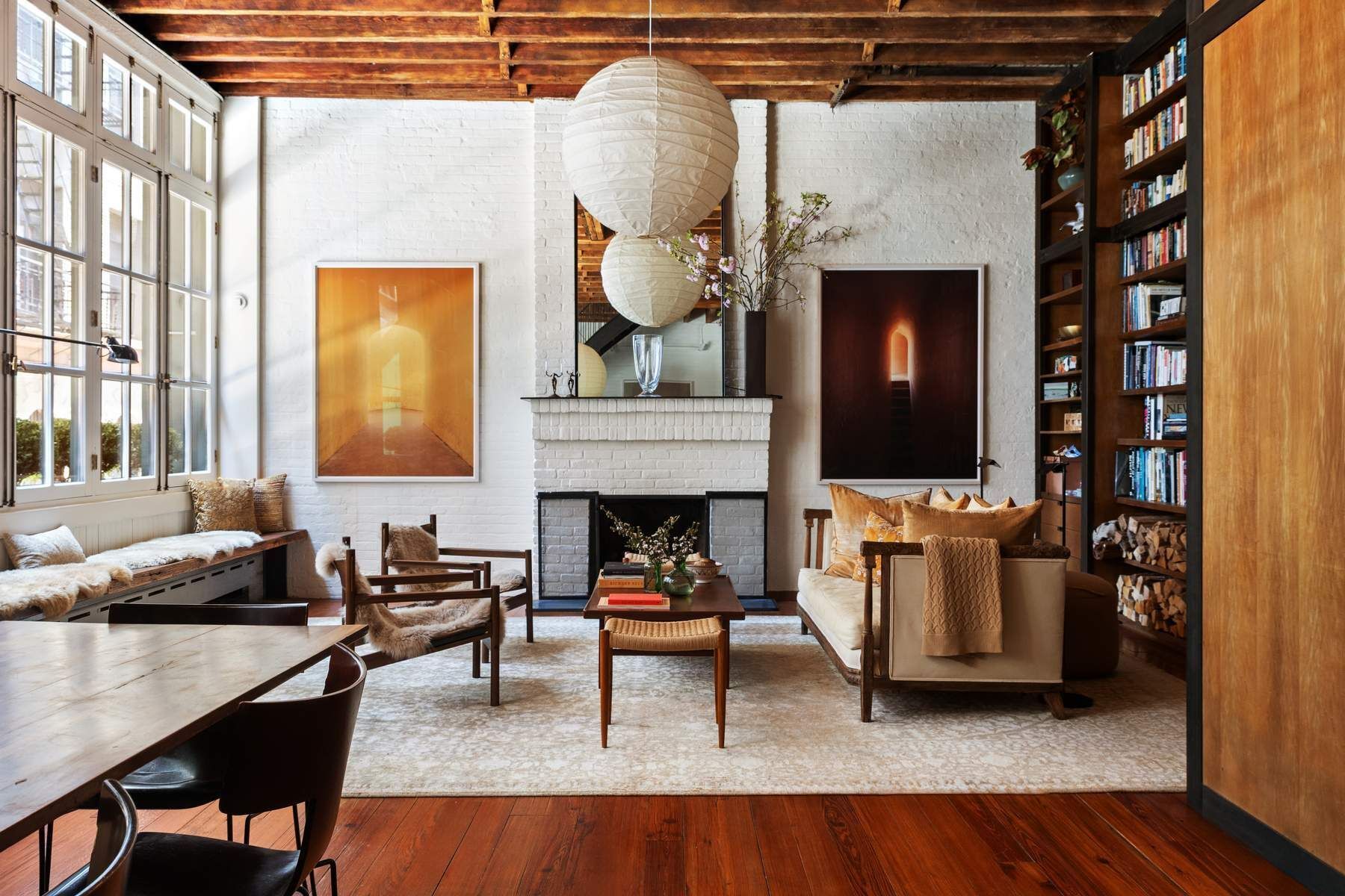 4 Staple Street Manhattan, NY 10013 - Photo 8 of 29 a living room with furniture and a fireplace