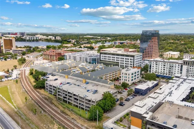 a view of a city with tall buildings