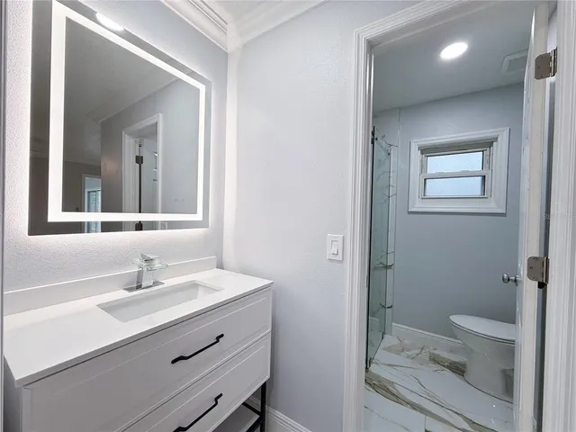 a backyard of a house with plants and tree