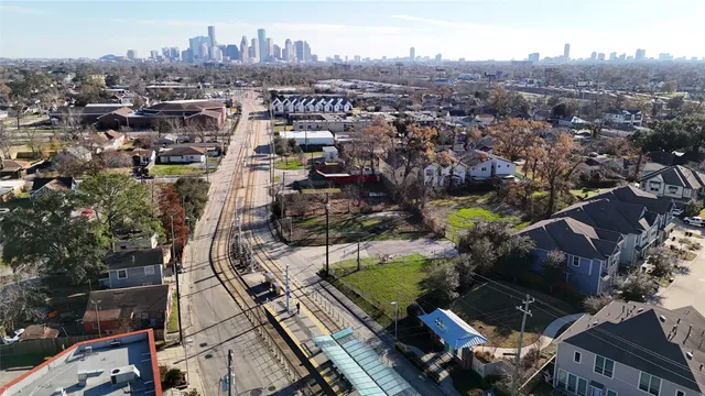 an aerial view of multiple house