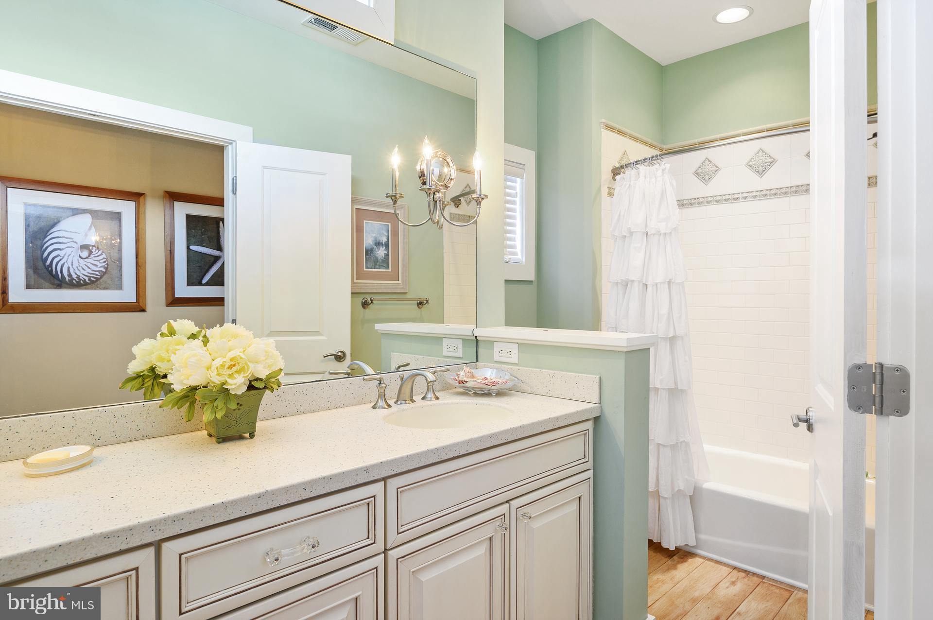 160 Channel Buoy Road Ocean City, MD 21842 - Photo 45 of 71 a bathroom with a sink and a mirror