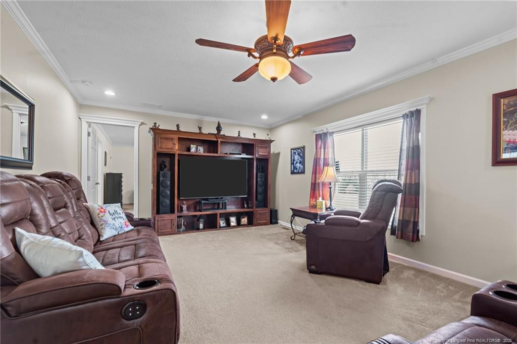 4194 Abattoir Road Angier, NC 27501 - Photo 30 of 50 a living room with furniture and a flat screen tv