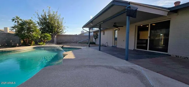 a view of a porch with a bench
