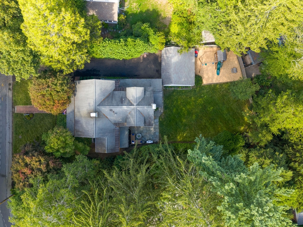 19 Marvin Road Wellesley, MA 02482 - Photo 33 of 33 an aerial view of a house with a yard and garden