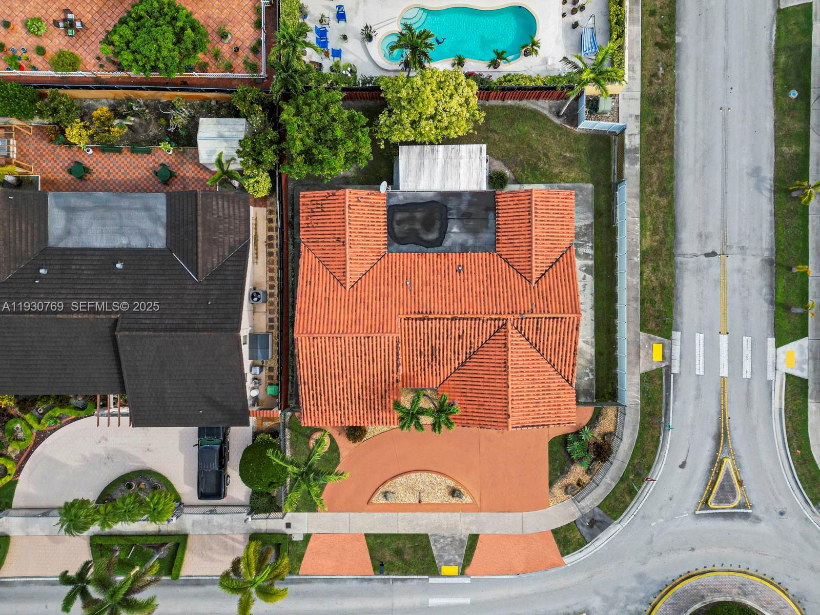 3791 Southwest 142nd Avenue Miami, FL 33175 - Photo 40 of 44 an aerial view of a house with swimming pool