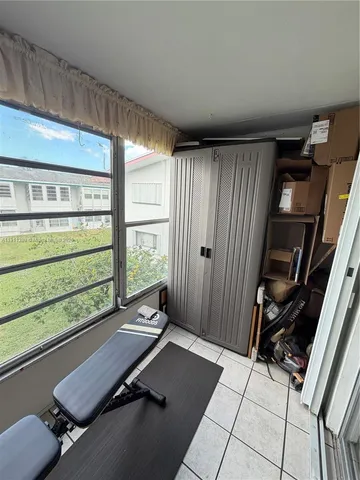 a room with gym equipment