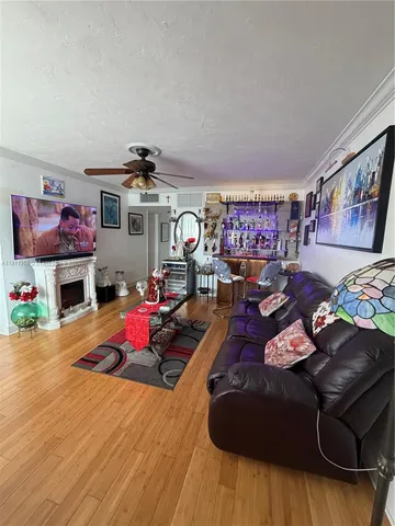 a living room with furniture