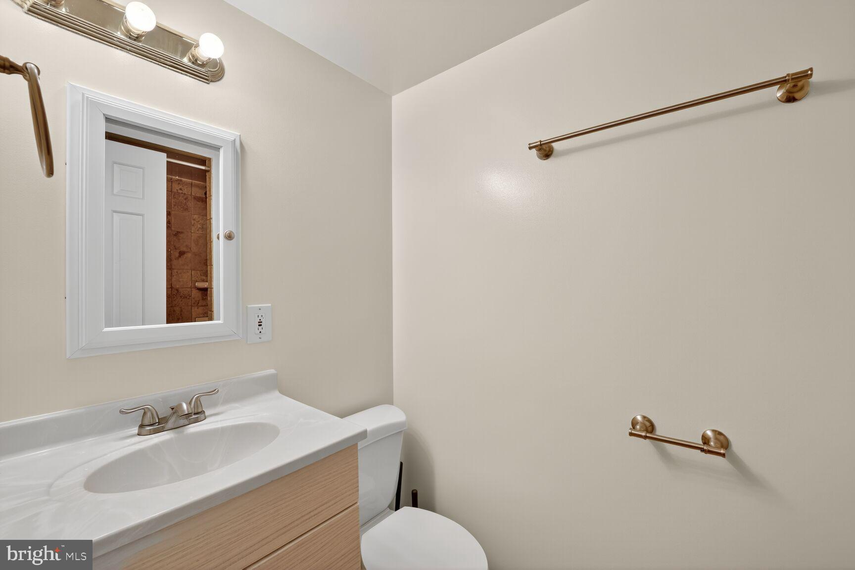 4200 River Road Northwest Washington, DC 20016 - Photo 38 of 52 a bathroom with a sink mirror and a toilet