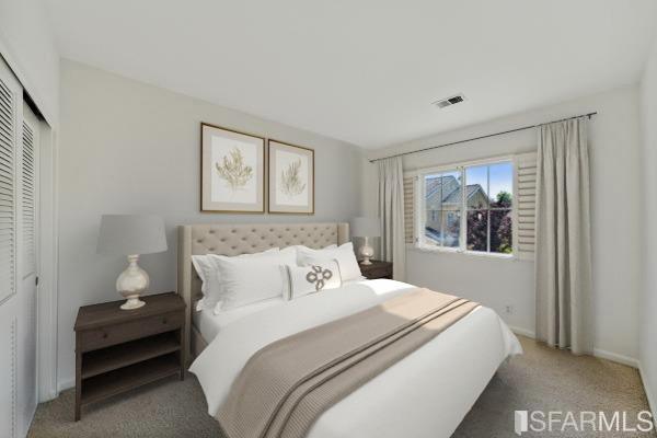 7531 Imperata Lane San Ramon, CA 94582 - Photo 25 of 37 a bedroom with a bed and a painting on the wall