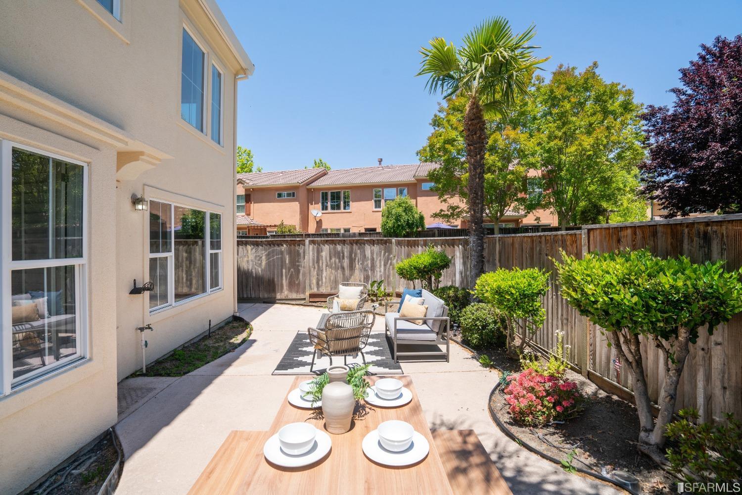 7531 Imperata Lane San Ramon, CA 94582 - Photo 30 of 37 a view of a backyard with furniture and a garden