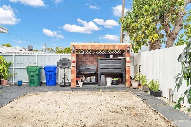 a outdoor space with furniture