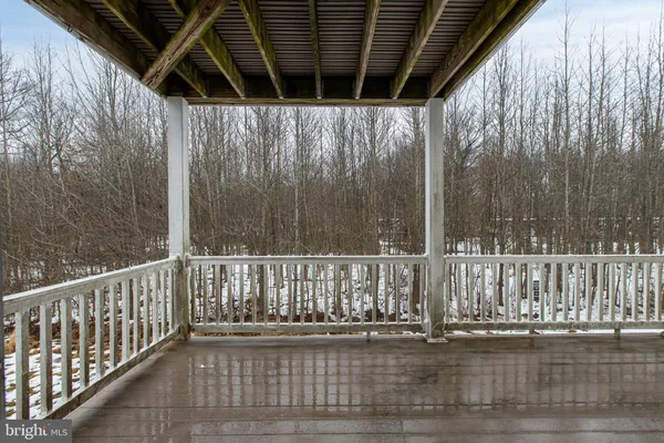 a view of a porch with a door