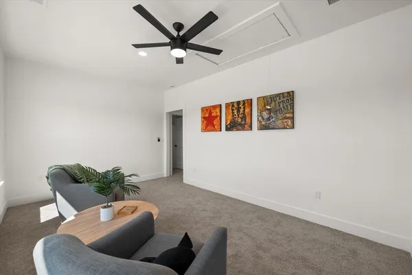 a living room with furniture