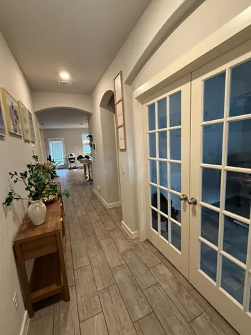 a living room with furniture