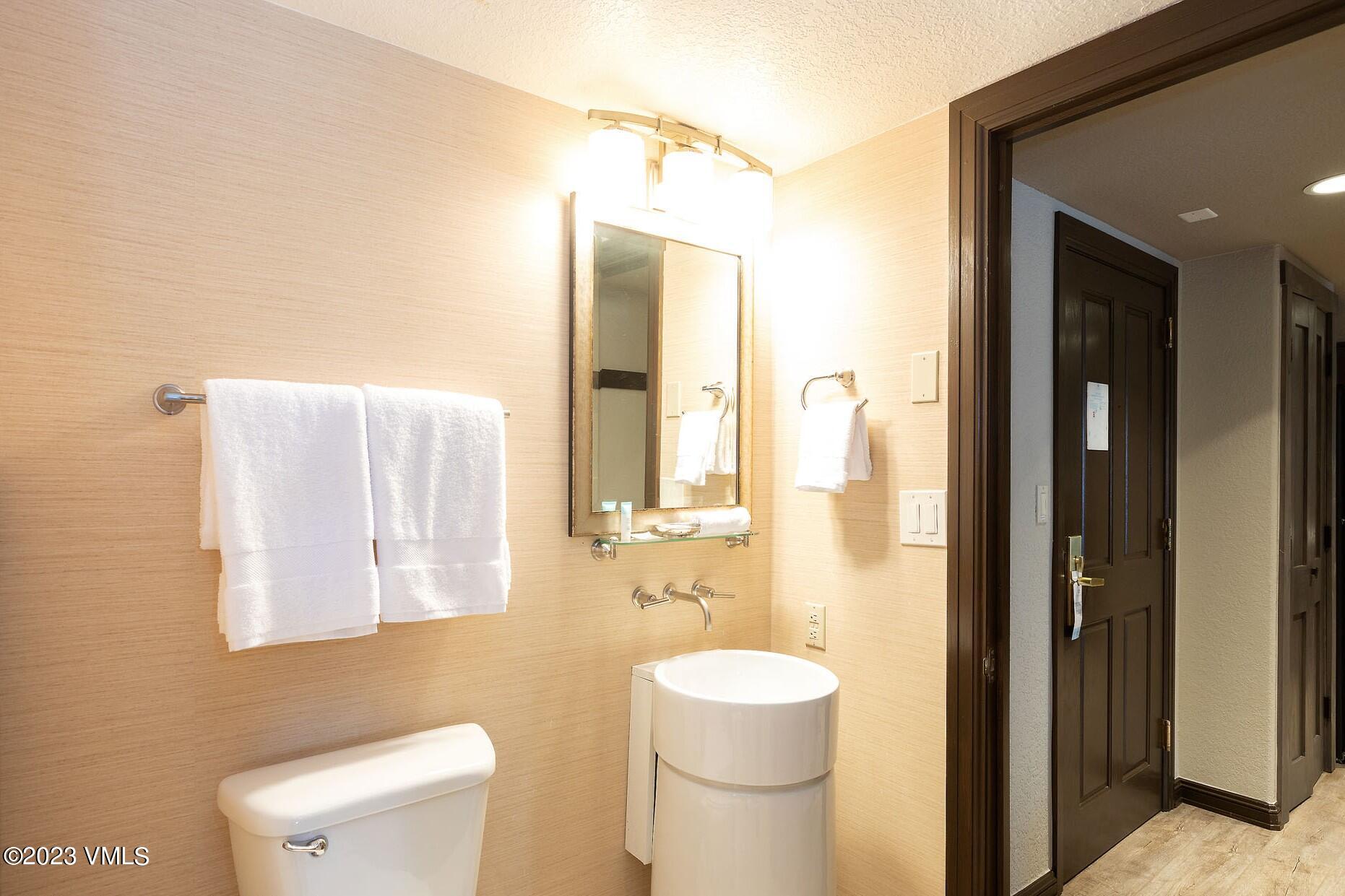 210 Offerson Road, Unit R214 WEEK 36 Beaver Creek, CO 81620 - Photo 9 of 19 a bathroom with a toilet a sink and a mirror