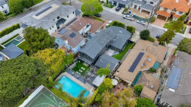 a view of swimming pool from a balcony