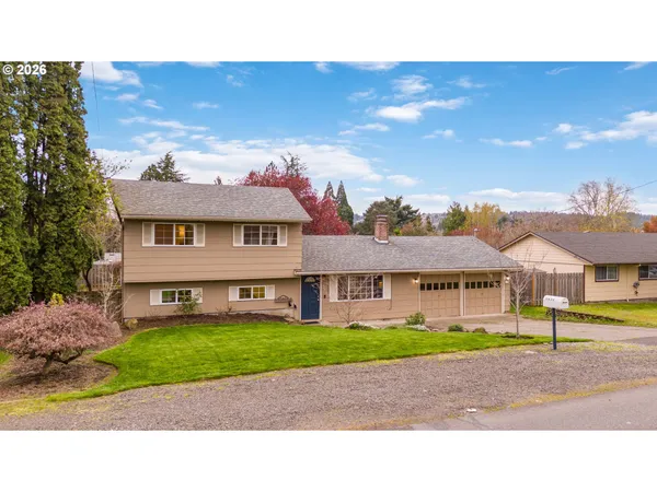 a house view with garden space