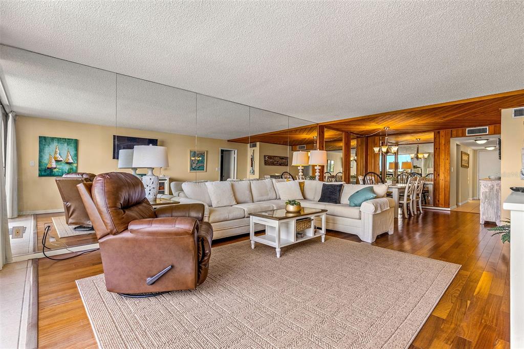 9495 Blind Pass Road, Unit 202 St. Pete Beach, FL 33706 - Photo 15 of 55 a living room with furniture a rug potted plant and a large window