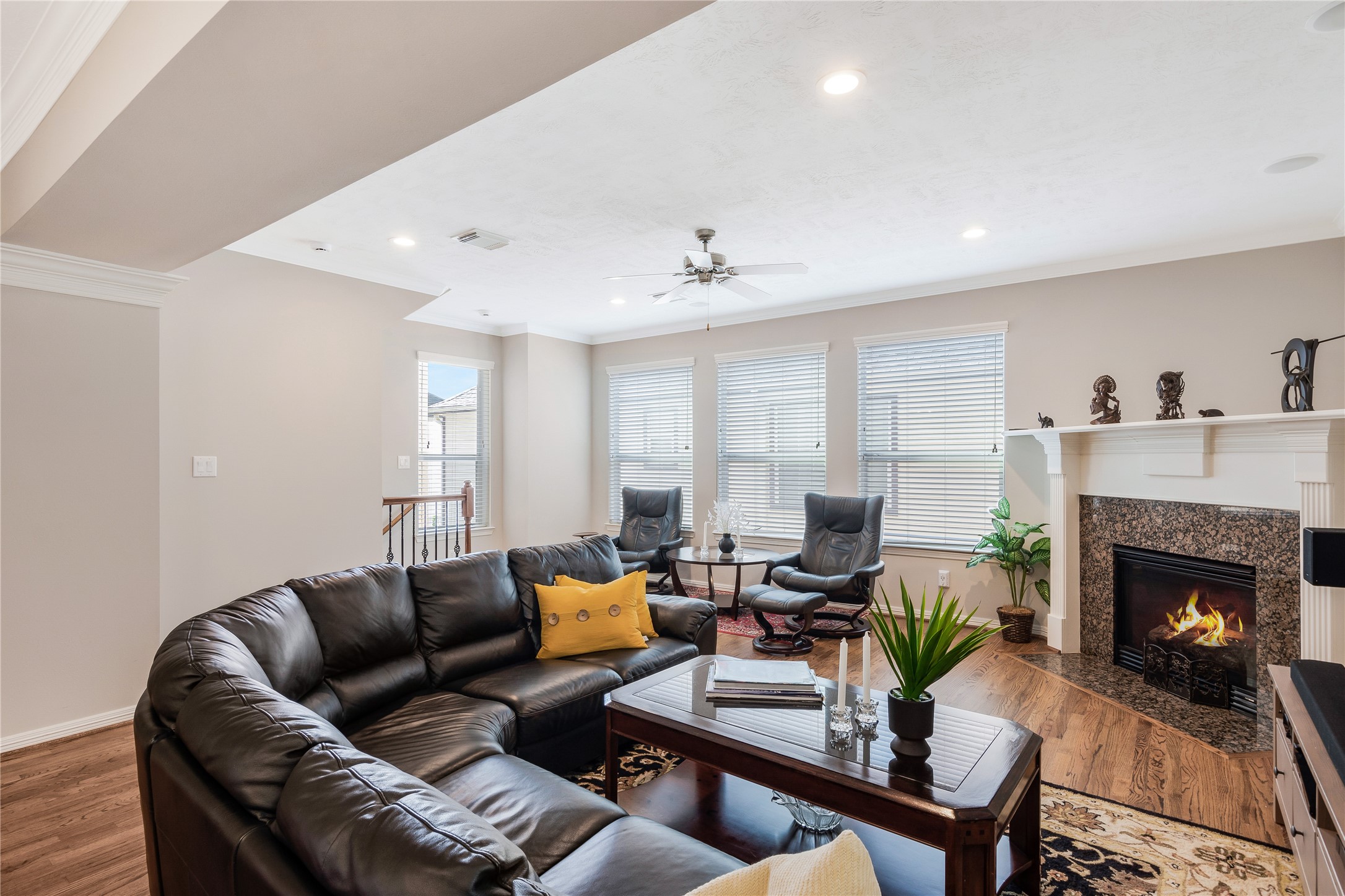 1241 Prince Street Houston, TX 77008 - Photo 16 of 45 a living room with furniture and a fireplace